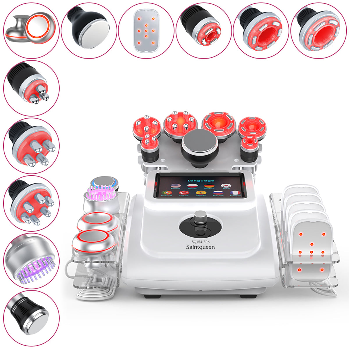 SQ154A Max – 11-i-1 enhet med 80K kavitation, laserplatta, RF och EMS