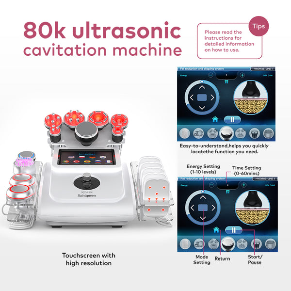 SQ154A Max – 11-i-1 enhet med 80K kavitation, laserplatta, RF och EMS