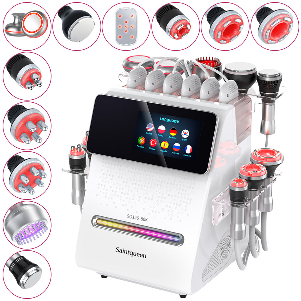SQ126A Max – 11-i-1 enhet med 80K kavitation, RF, vakuum, laser, EMS och BIO-LED