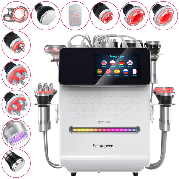 SQ126A Max – 11-i-1 enhet med 80K kavitation, RF, vakuum, laser, EMS och BIO-LED