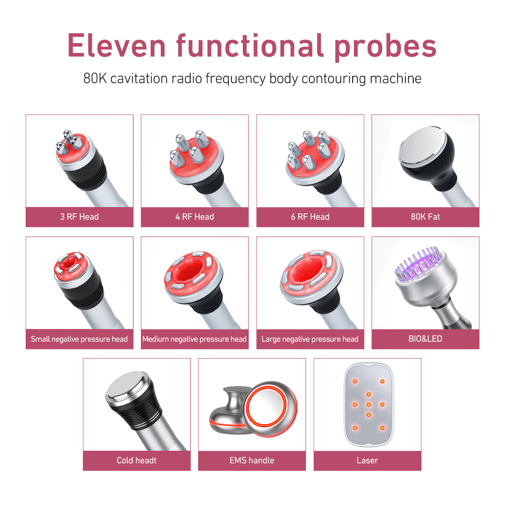 SQ126A Max – 11-i-1 enhet med 80K kavitation, RF, vakuum, laser, EMS och BIO-LED