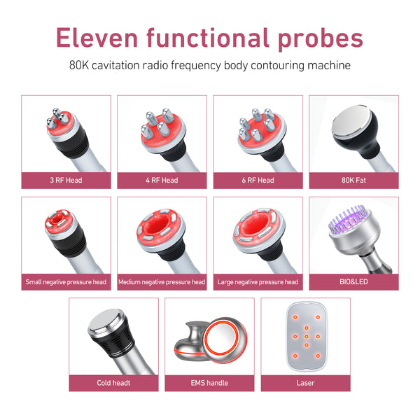 SQ126A Max – 11-i-1 enhet med 80K kavitation, RF, vakuum, laser, EMS och BIO-LED