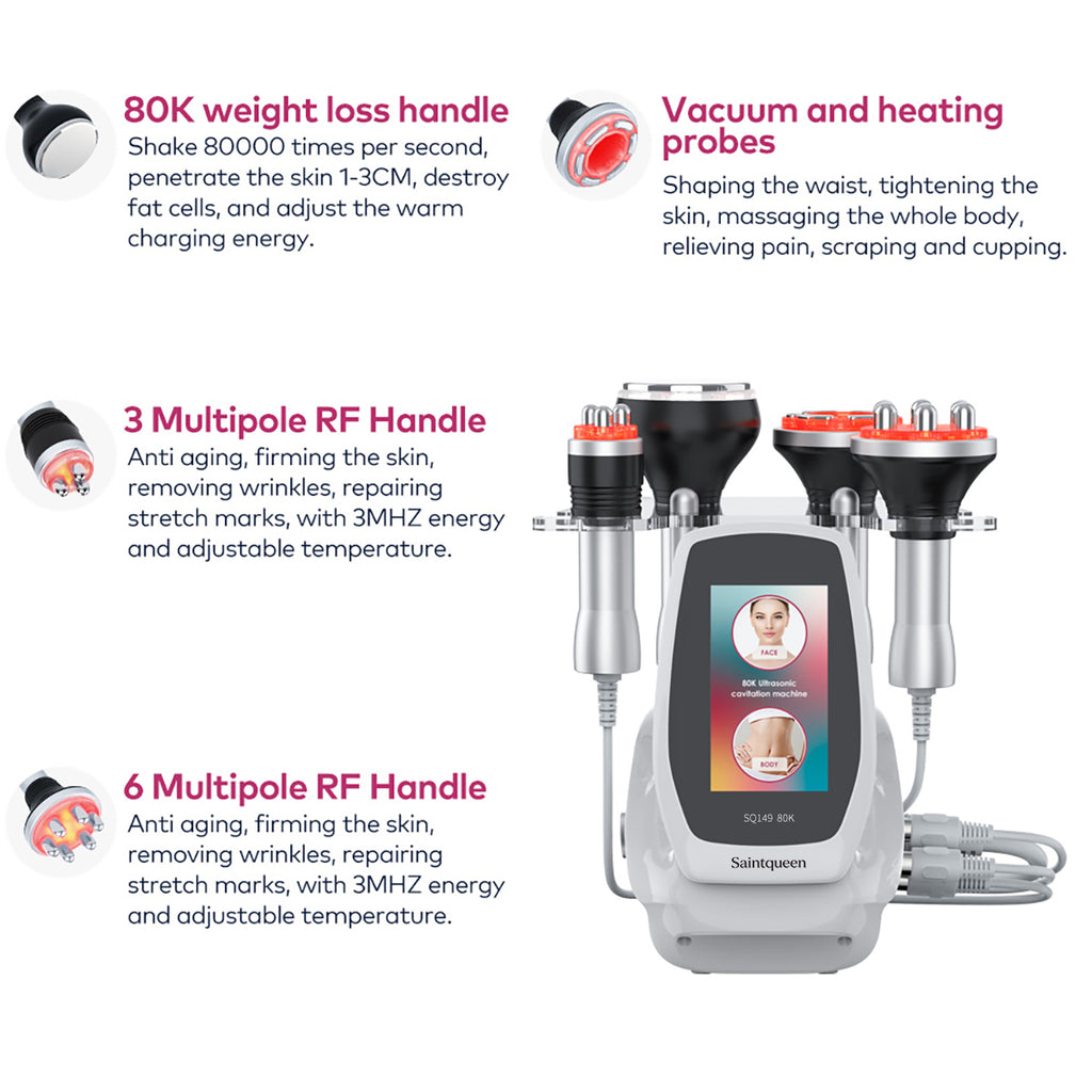 SQ149 Basic – 4-i-1 enhet med 80K kavitation, RF och vakuummassage