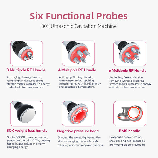 SQ148B Pro – 6-i-1 enhet med 80K kavitation, RF, EMS och vakuummassage