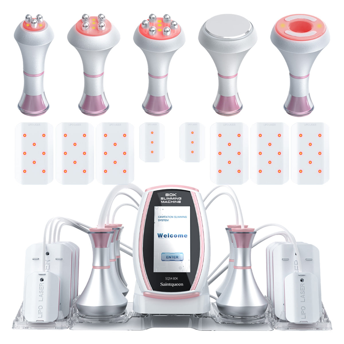 SQ54 Pro – 6-i-1 enhet med 80K kavitation, RF, laser och vakuummassage