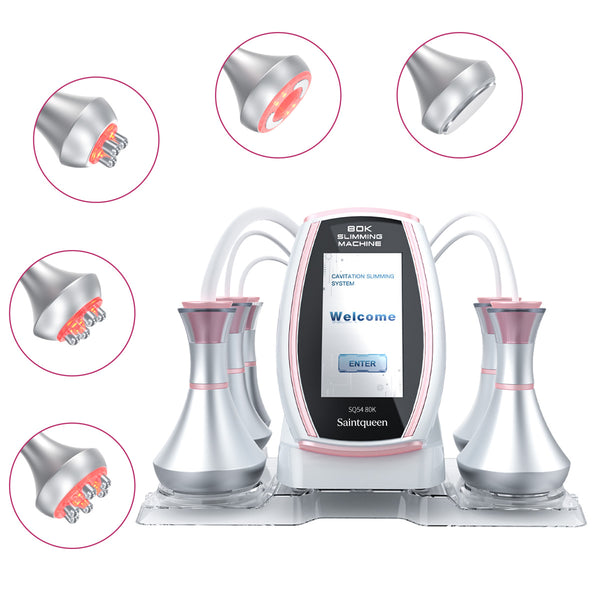 SQ54 Pro – 5-i-1 enhet med 80K kavitation, multipolär RF och vakuummassage