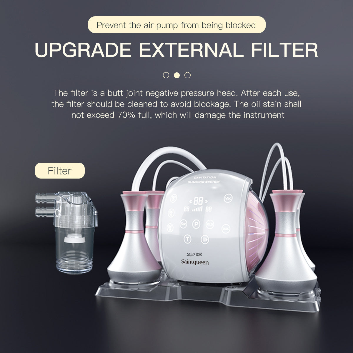 SQ52 Pro – 5-i-1 enhet med 80K kavitation, RF och vakuummassage