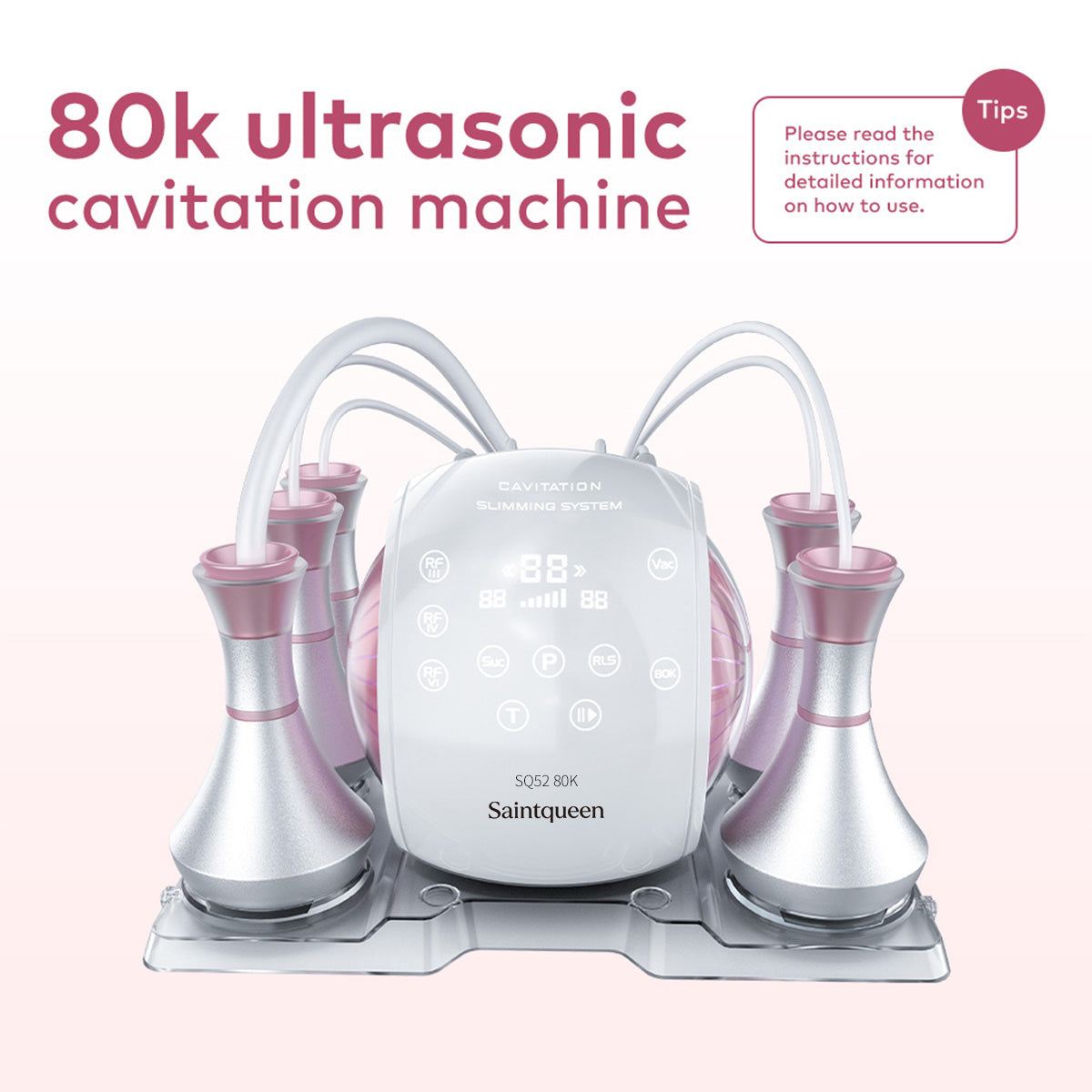 SQ52 Pro – 5-i-1 enhet med 80K kavitation, RF och vakuummassage