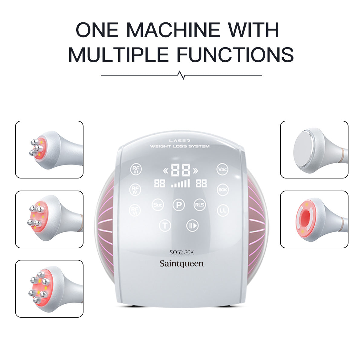 SQ52 Pro – 5-i-1 enhet med 80K kavitation, RF och vakuummassage