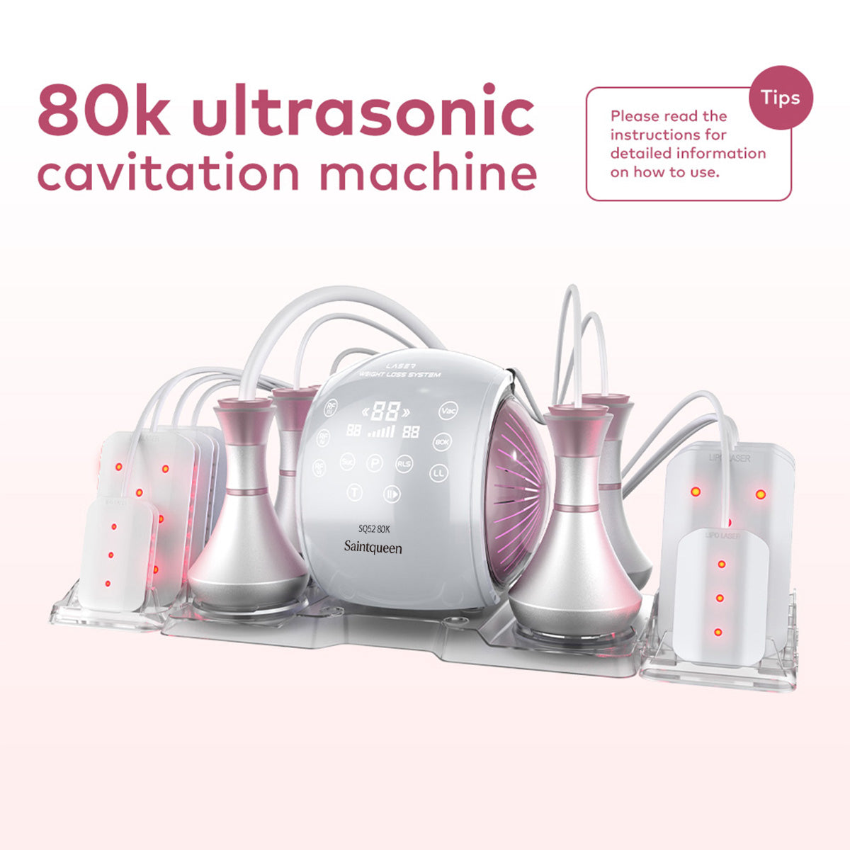 SQ52 Pro – 6-i-1 enhet med 80K kavitation, RF, vakuum och laser