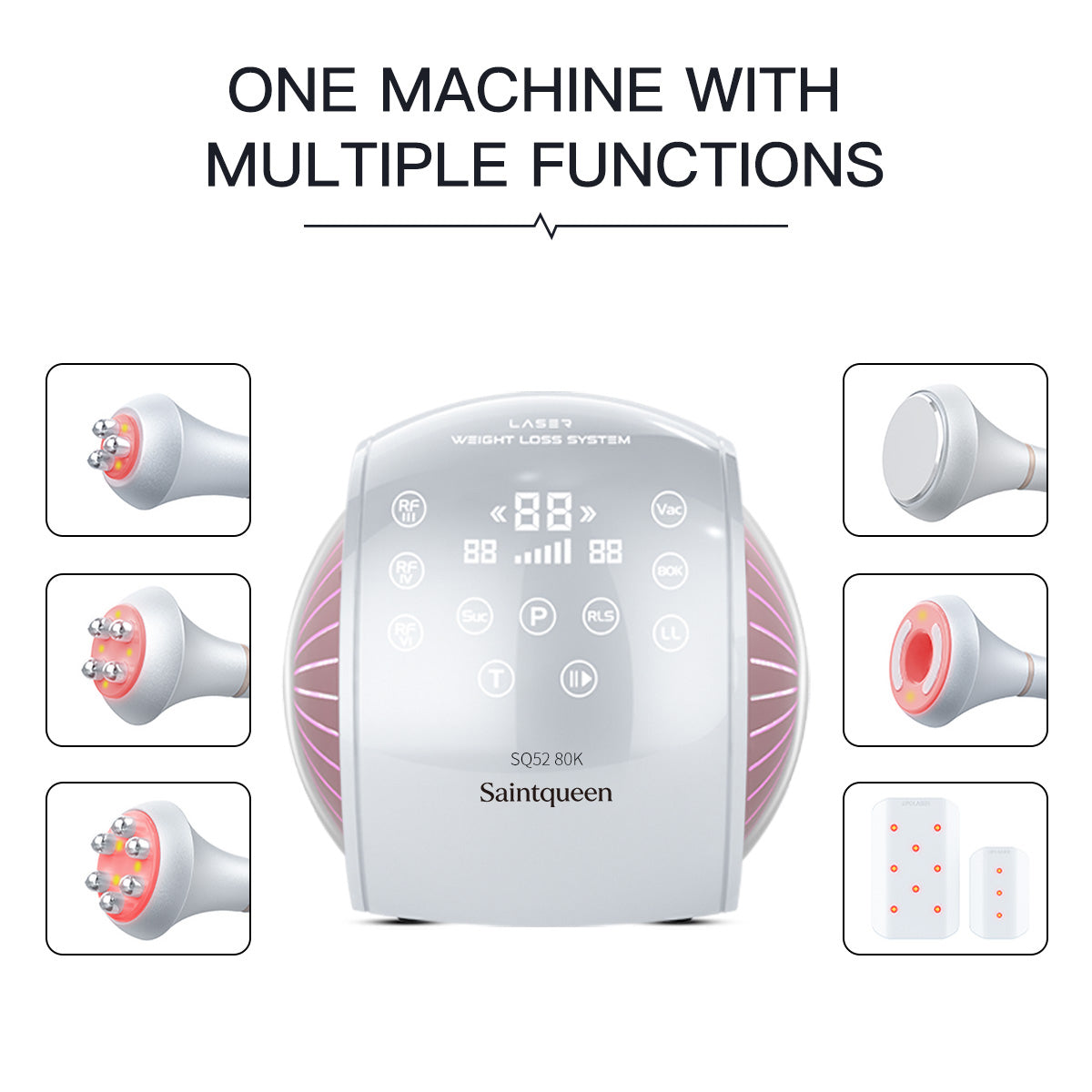 SQ52 Pro – 6-i-1 enhet med 80K kavitation, RF, vakuum och laser