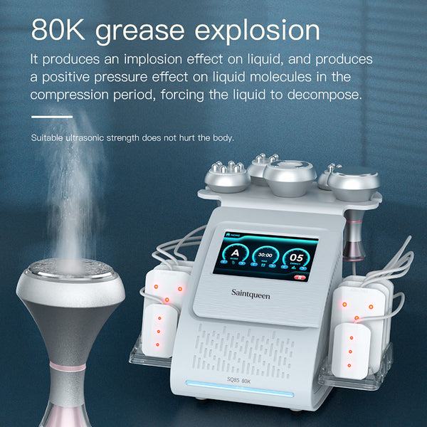 SQ85C Pro – 6-i-1 enhet med 80K kavitation, RF, laser och vakuummassage
