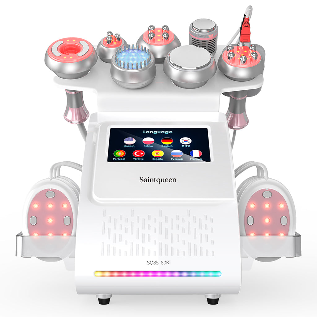 SQ85E Plus – 9-i-1 med 80K kavitation, RF, kyla, mikroström, rött ljus och EMS