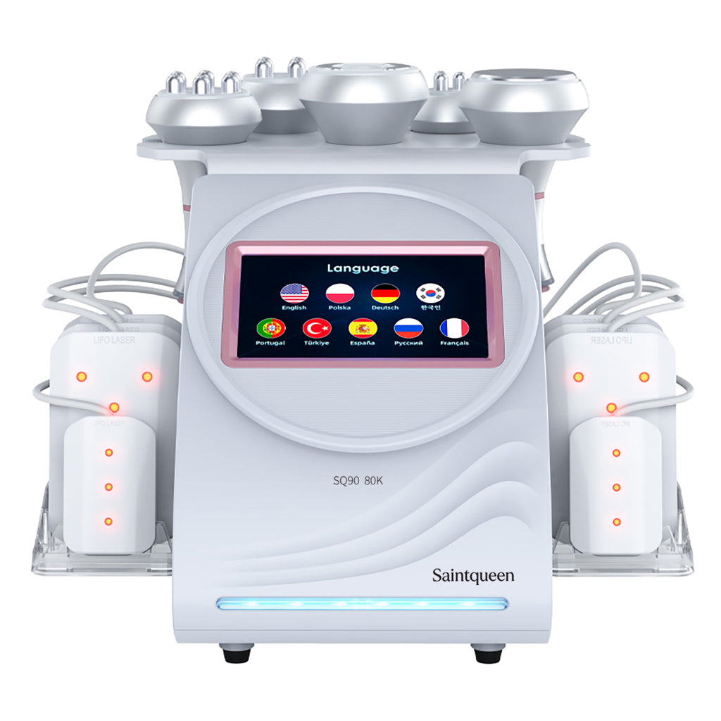 SQ90C Pro – 6-i-1 enhet med 80K kavitation, RF, vakuummassage och laser