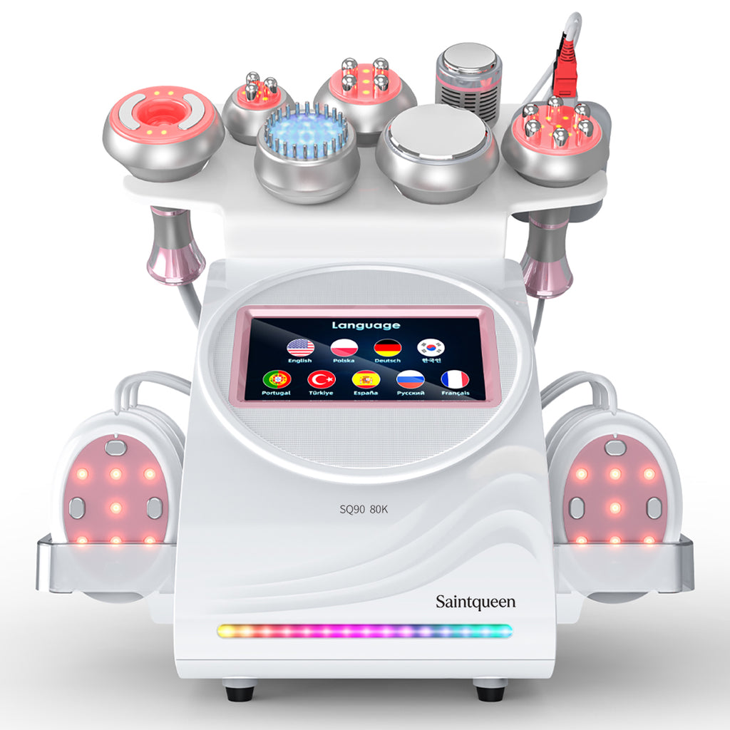 SQ90E Plus – 9-i-1 enhet med 80K kavitation, RF, vakuum, EMS, laser och kylhuvud