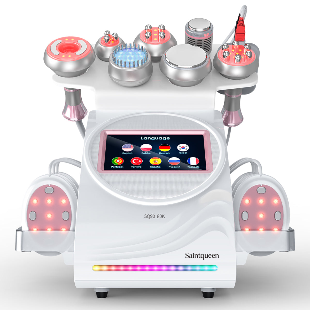 SQ90E Plus – 9-i-1 enhet med 80K kavitation, RF, vakuum, EMS, laser och kylhuvud