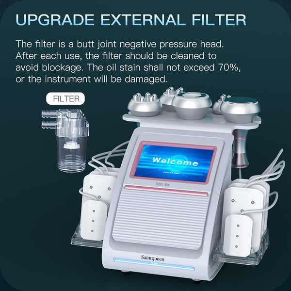 SQ92C Pro – 6-i-1 enhet med 80K kavitation, RF, vakuum och laser
