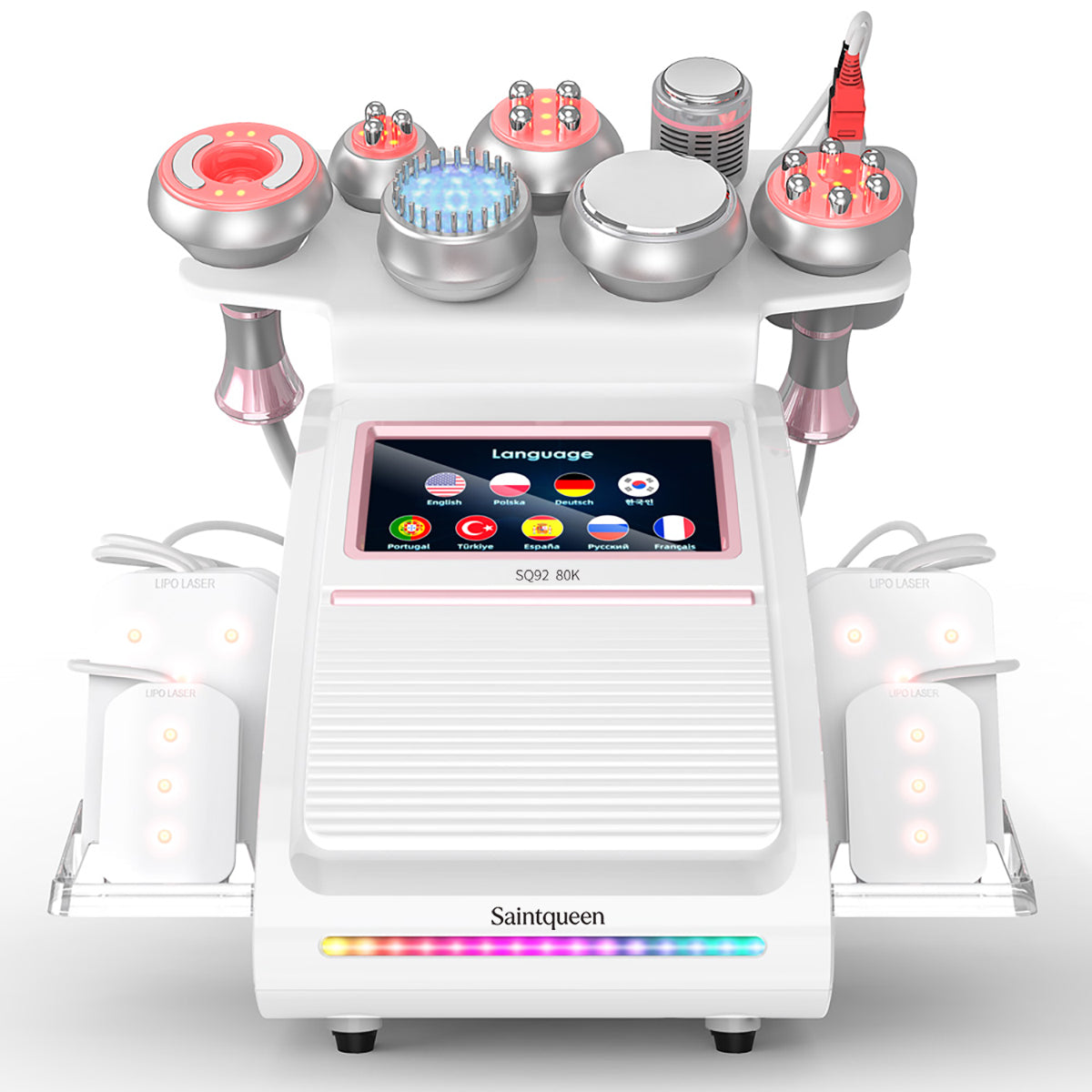 SQ92D Plus – 9-i-1 enhet med 80K kavitation, laser, RF, kylhuvud och mikroström