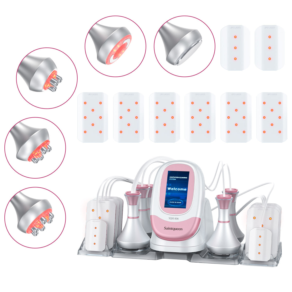 SQ95C Pro – 6-i-1 enhet med 80K kavitation, RF, vakuum och laser Huvudsaklig produktbild