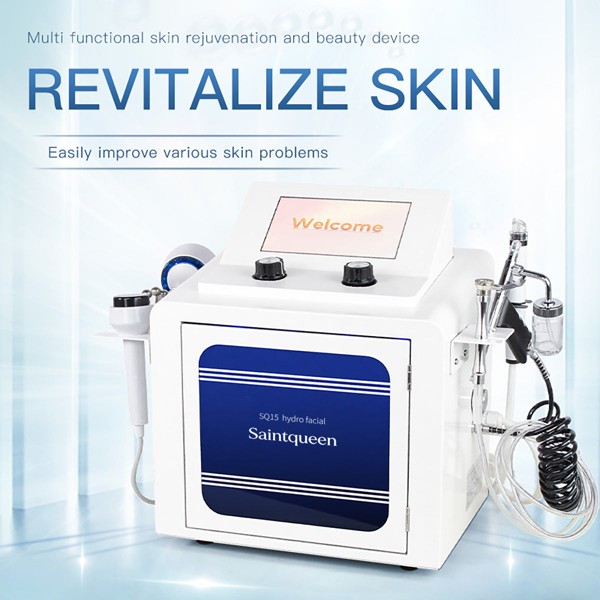 SQ15 Aqua Plus 7-i-1 hydrofacialapparat med pekskärm