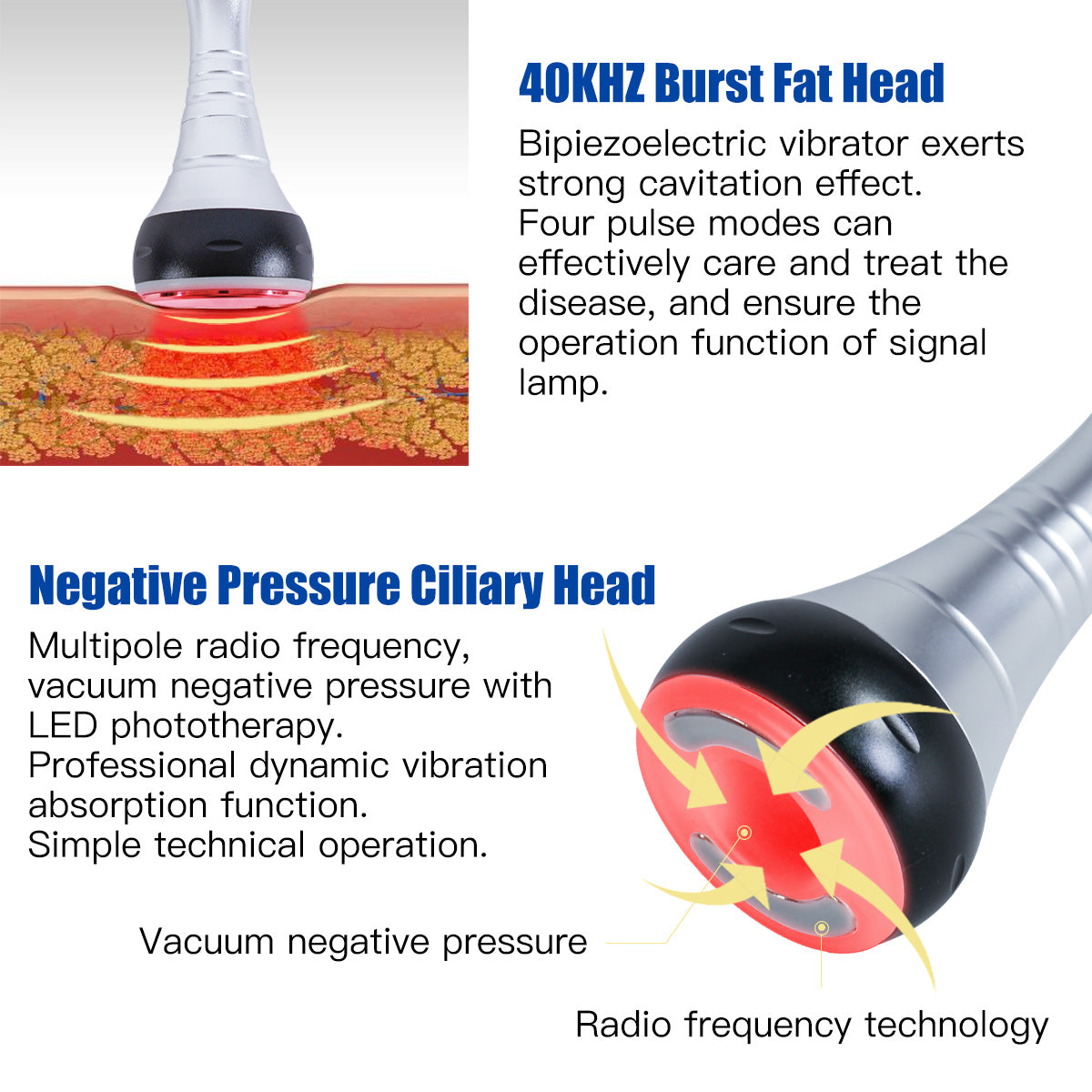 SQ48 Plus 9-i-1-kavitationsapparat med 40K och RF